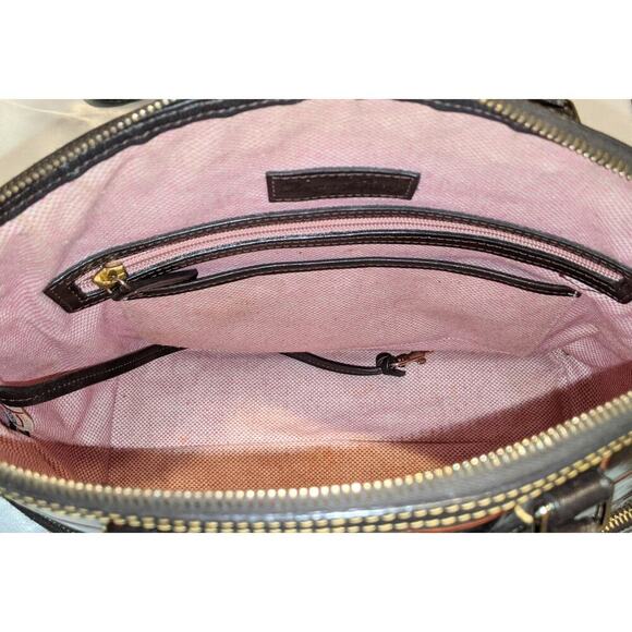 Dooney & Bourke Dillen Crocodile Bag Double Pocket Leather Satchel Reptile - Picture 8 of 14